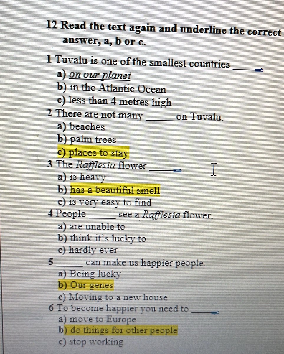 12 Read the text again and underline the | StudyX