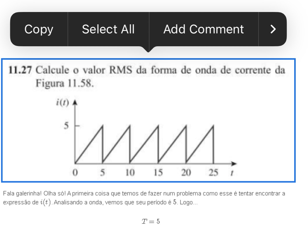 11.27 Calcule o valor RMS da forma de onda | StudyX