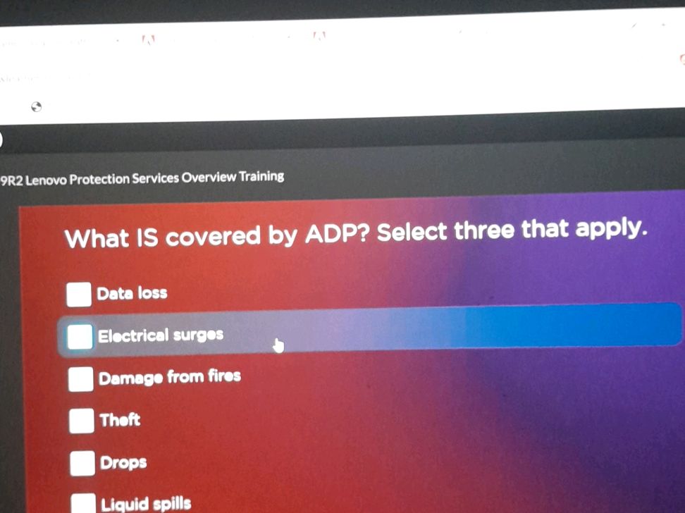 What IS covered by ADP? Select three that | StudyX