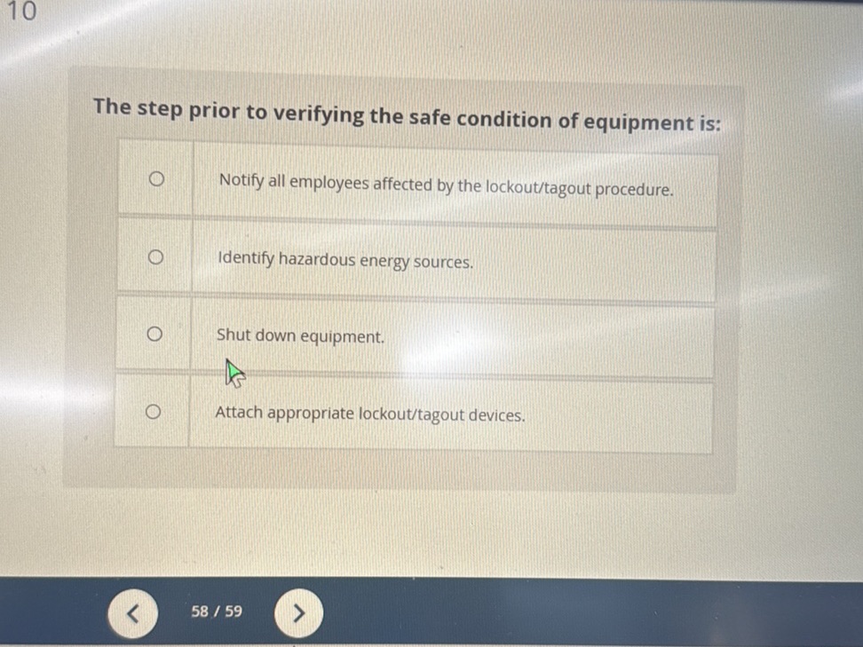 The step prior to verifying the safe | StudyX