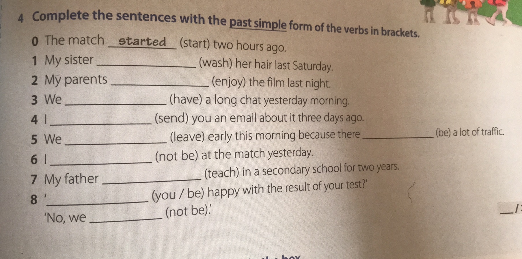 4 Complete the sentences with the past | StudyX