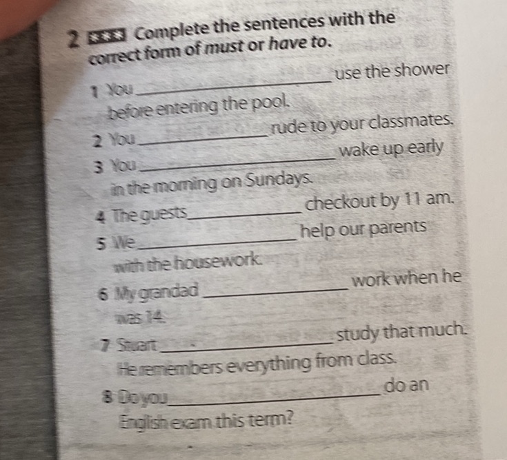 2 Complete the sentences with the correct | StudyX