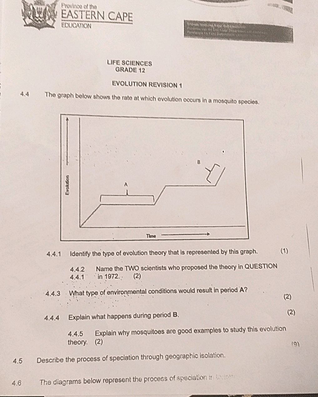 4.4 The graph below shows the rate at which | StudyX