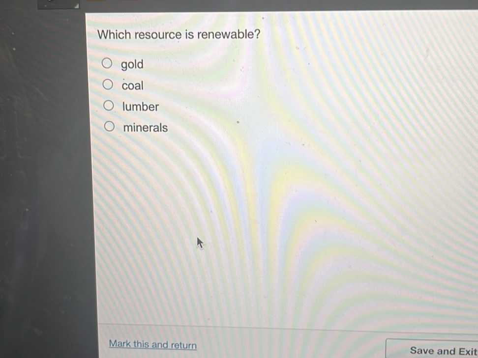 Which resource is renewable? gold coal | StudyX
