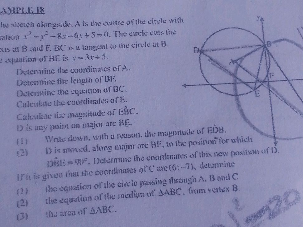 The sketch alongside. A is the centre of the | StudyX