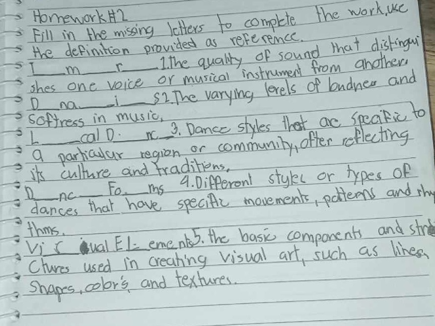 Homework #2 Fill in the missing letters to | StudyX