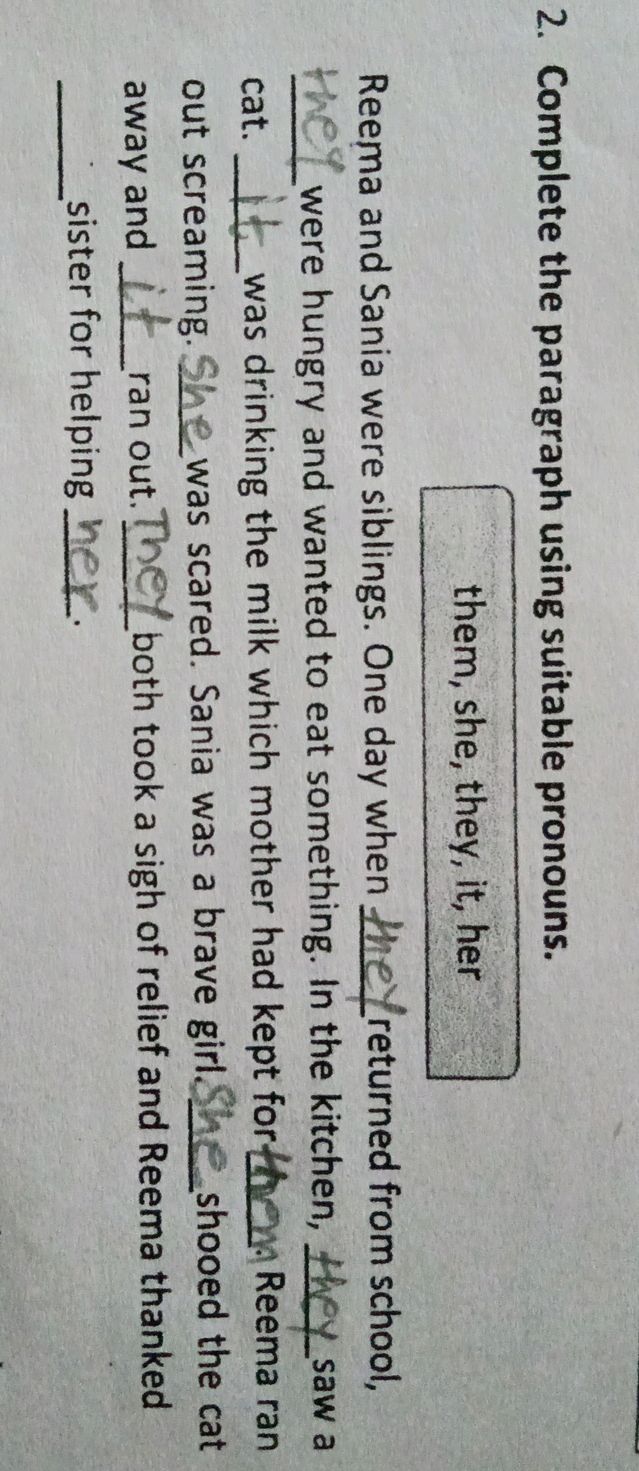 2. Complete the paragraph using suitable | StudyX