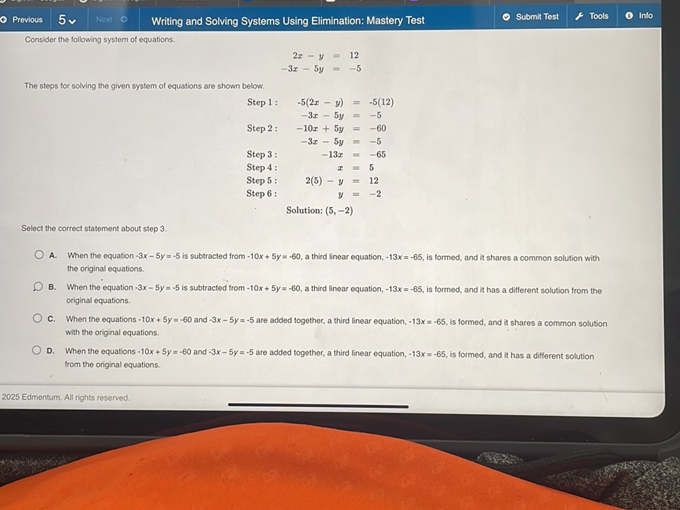 Consider the following system of equations. | StudyX