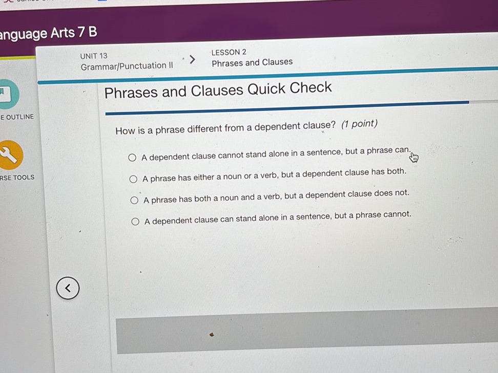How is a phrase different from a dependent | StudyX