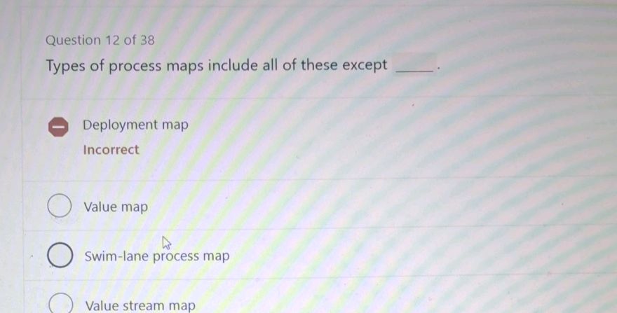Question 12 of 38 Types of process maps | StudyX