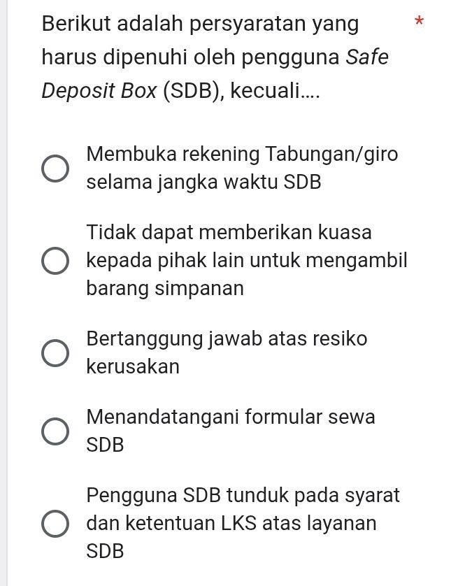Sdb Form Berikut adalah persyaratan yang harus | StudyX