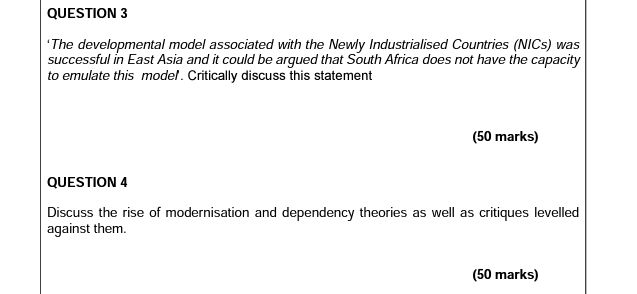 QUESTION 3 'The developmental model | StudyX