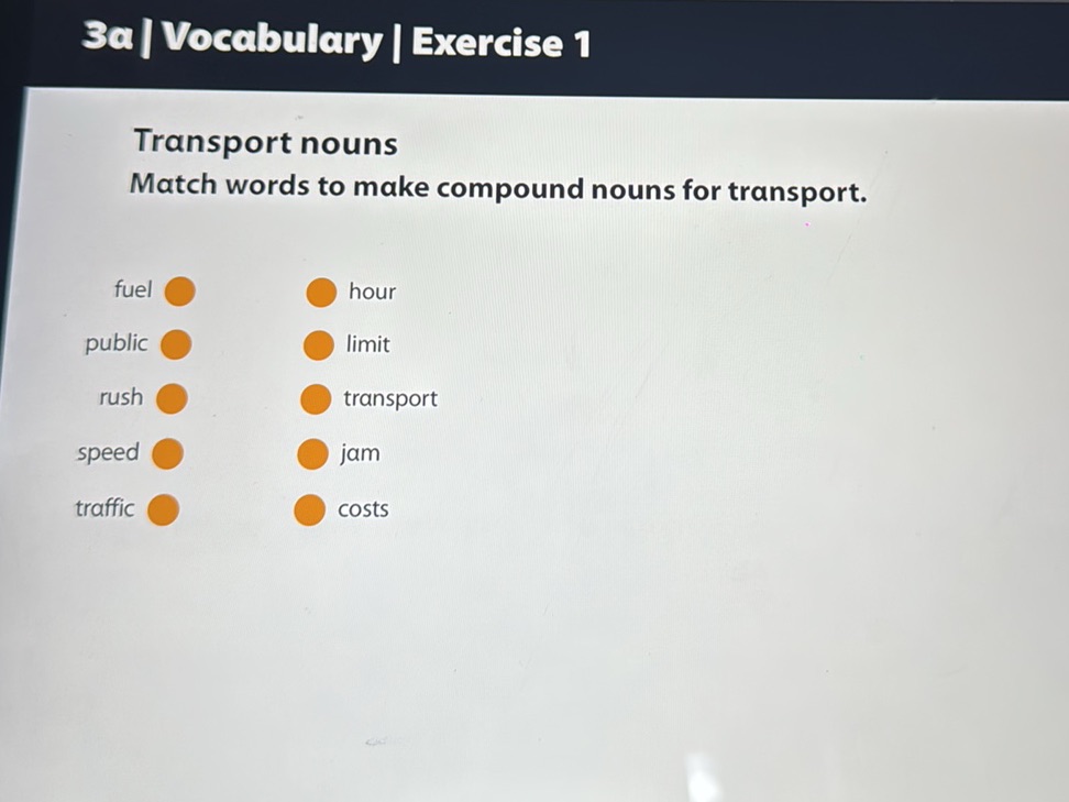 Transport nouns Match words to make compound | StudyX