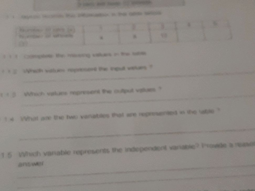 1. Complete the missing values in the | StudyX