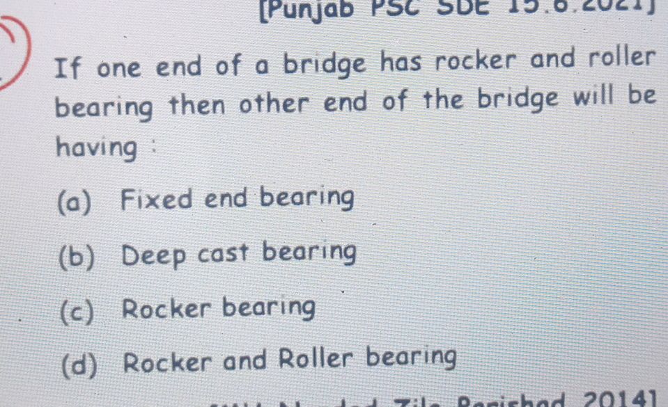 If one end of a bridge has rocker and roller | StudyX