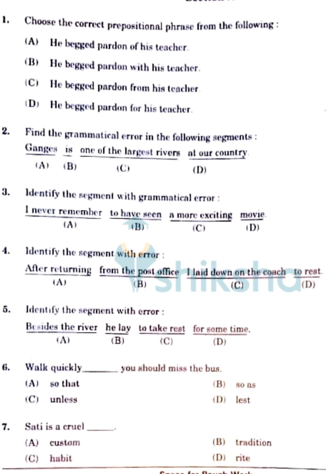 1. Choose the correct prepositional phrase | StudyX