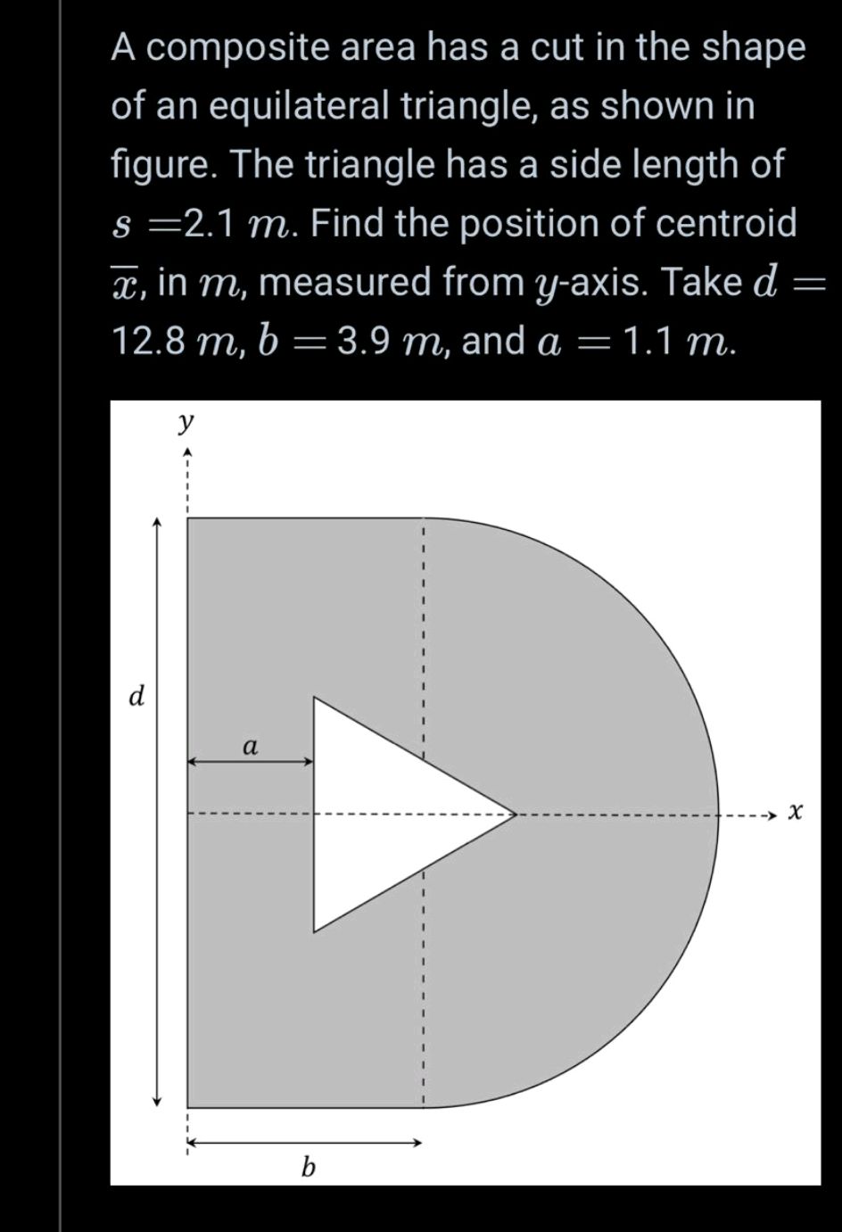 A composite area has a cut in the shape of | StudyX