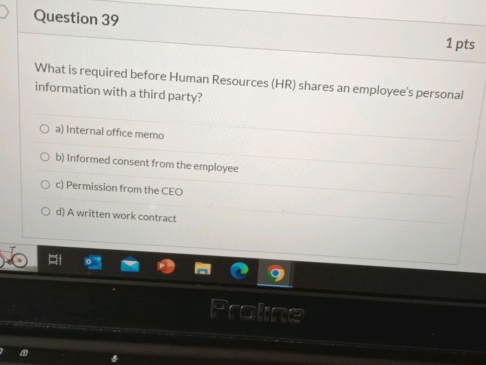 What is required before Human Resources (HR) | StudyX