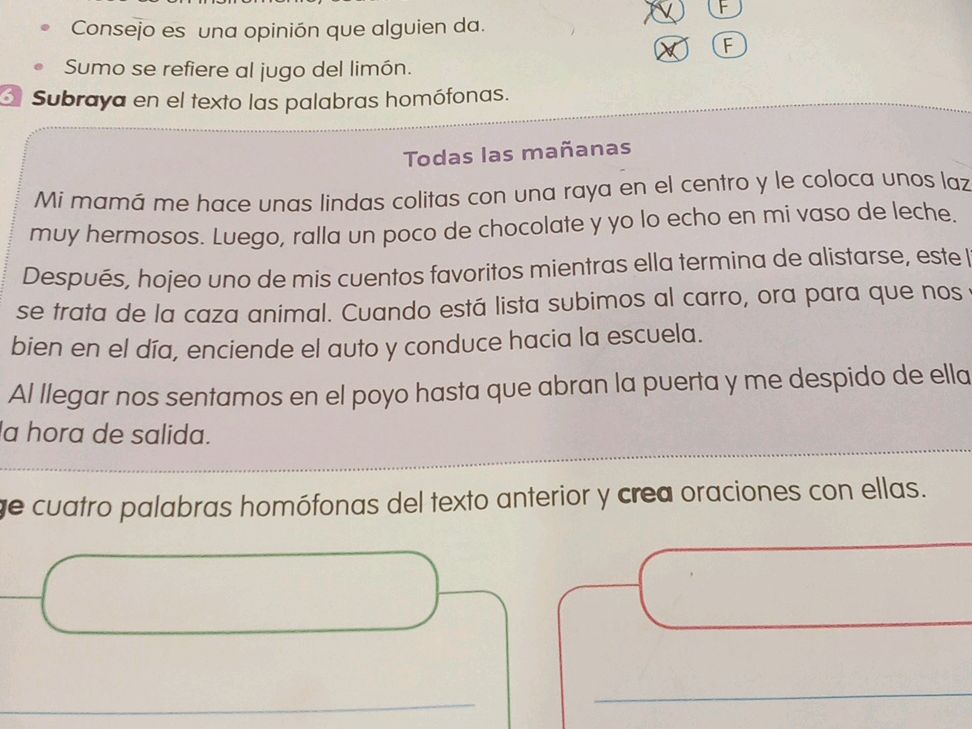 6 Subraya en el texto las palabras | StudyX