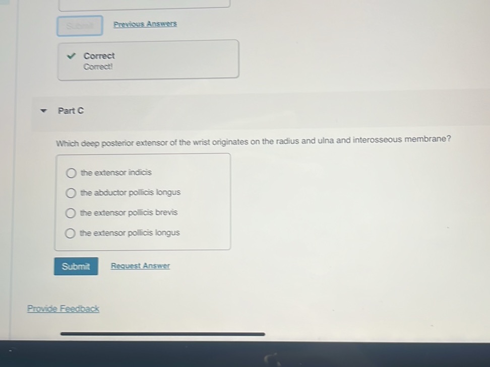Which deep posterior extensor of the wrist | StudyX