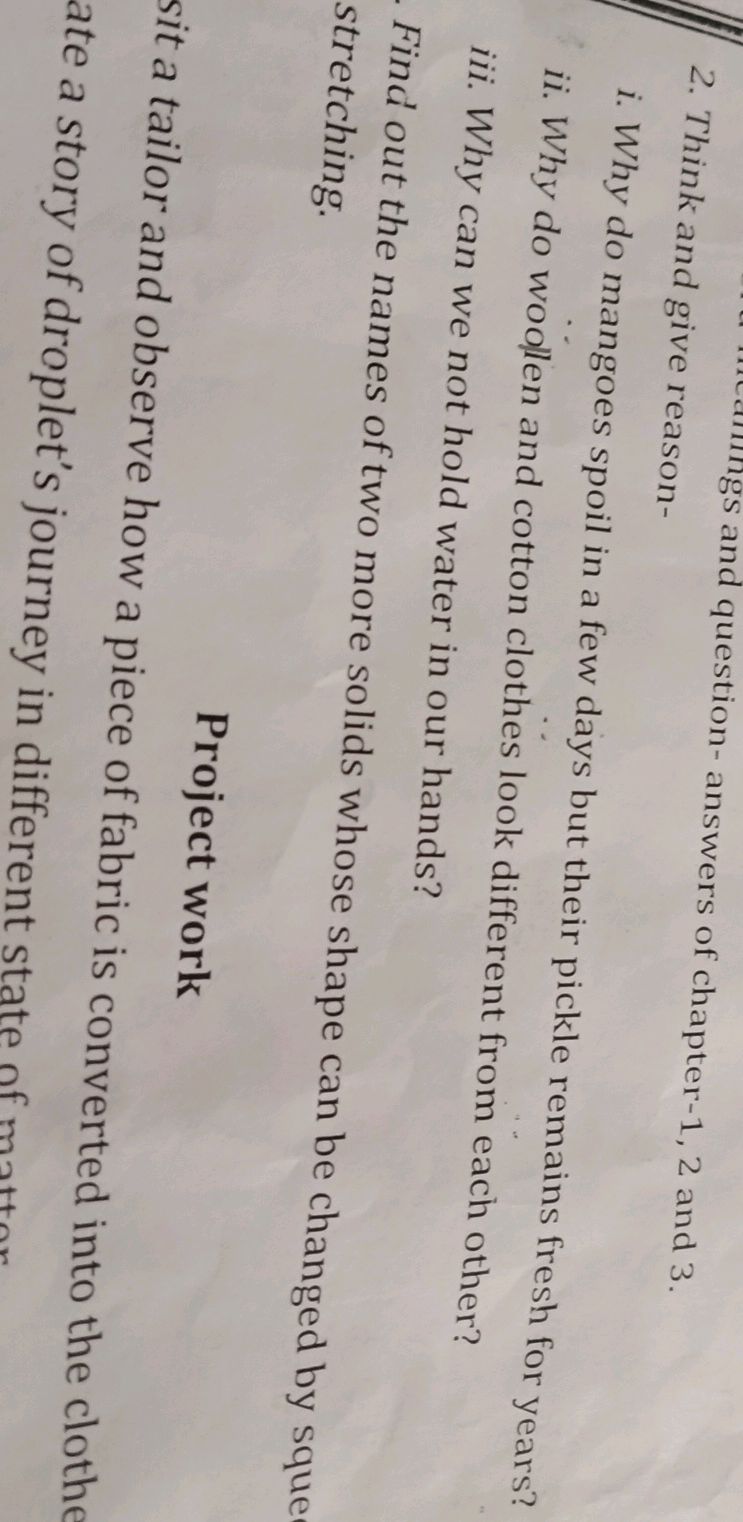 2. Think and give reason- i. Why do mangoes | StudyX