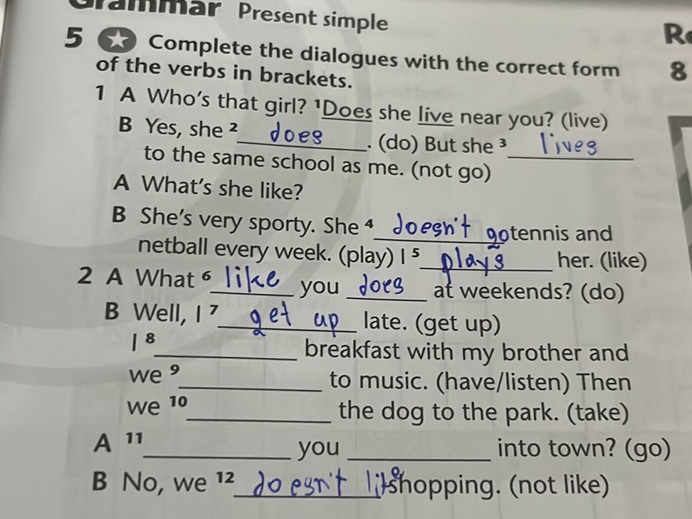 5 Complete the dialogues with the correct | StudyX