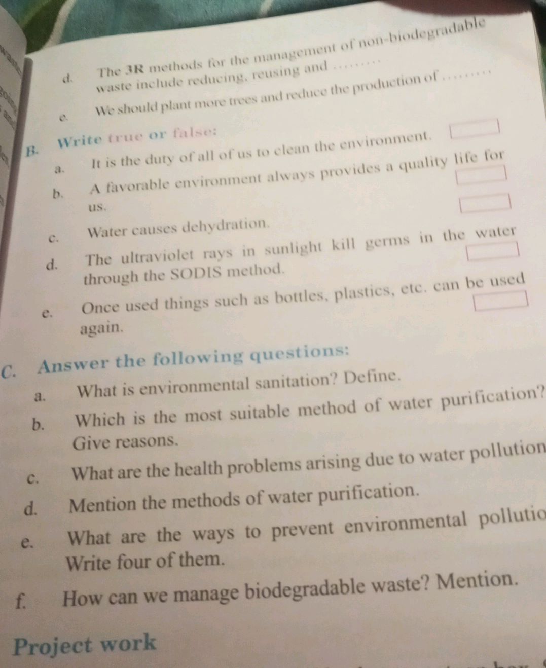 d. The 3R methods for the management of | StudyX