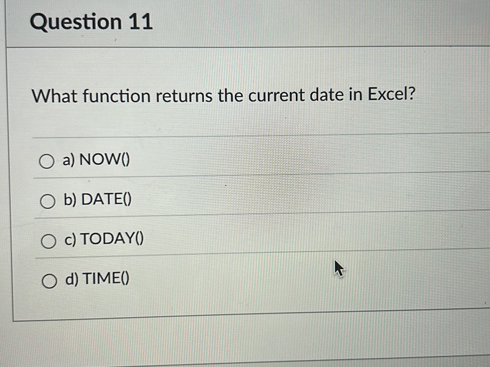 Help Function Image What function returns the current date in