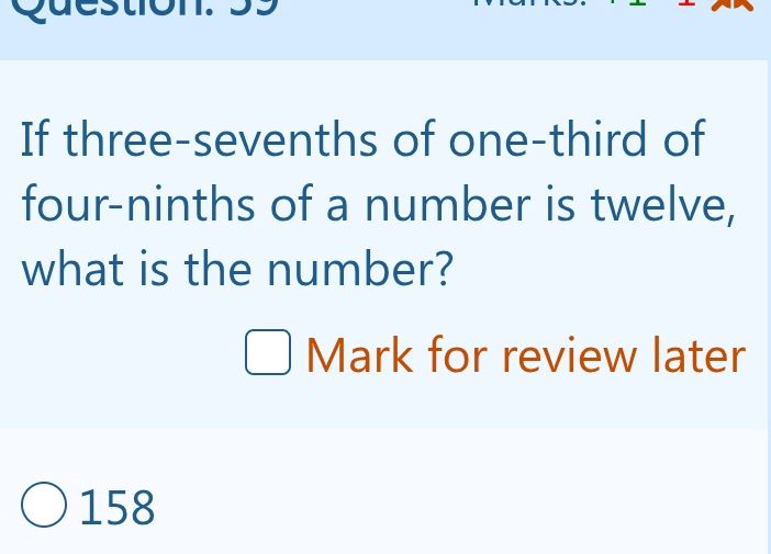 If three-sevenths of one-third of | StudyX