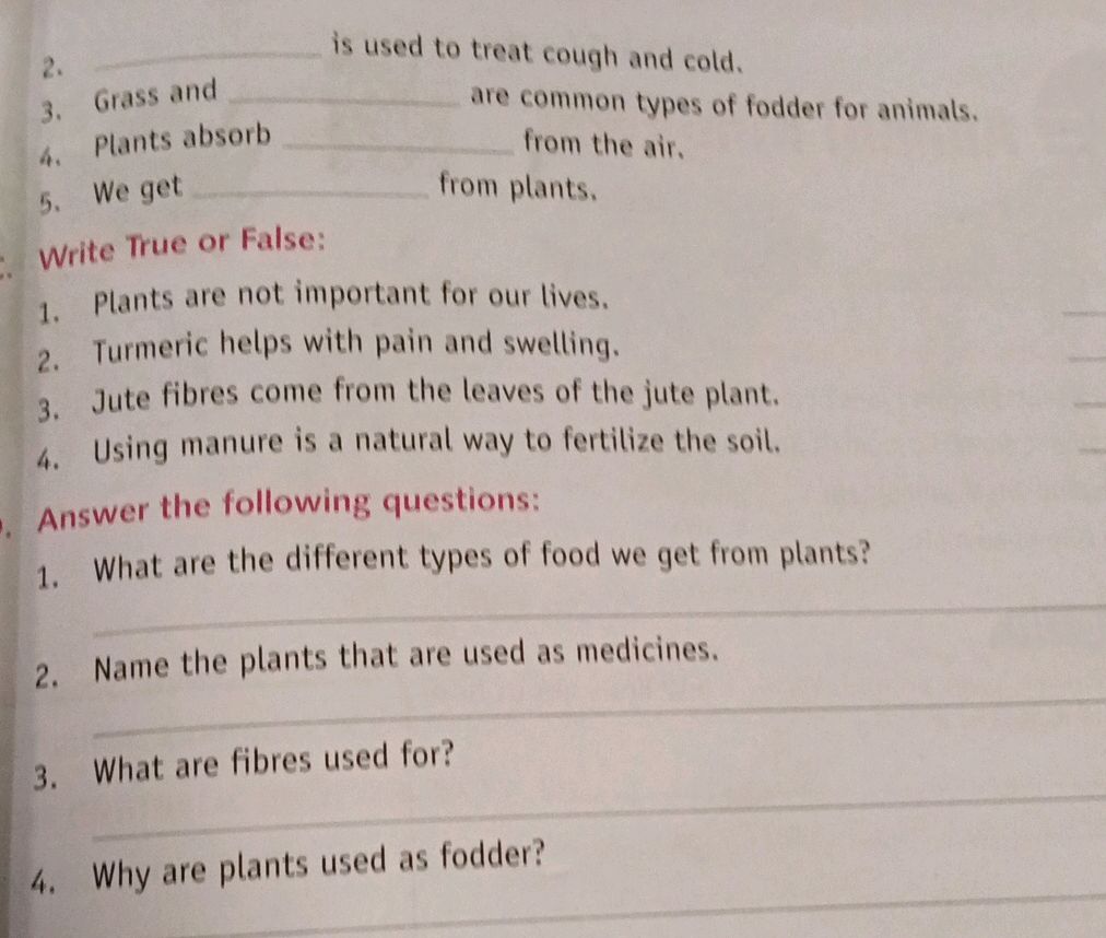 Tree Flowwrs Write True or False: 1. Plants are not