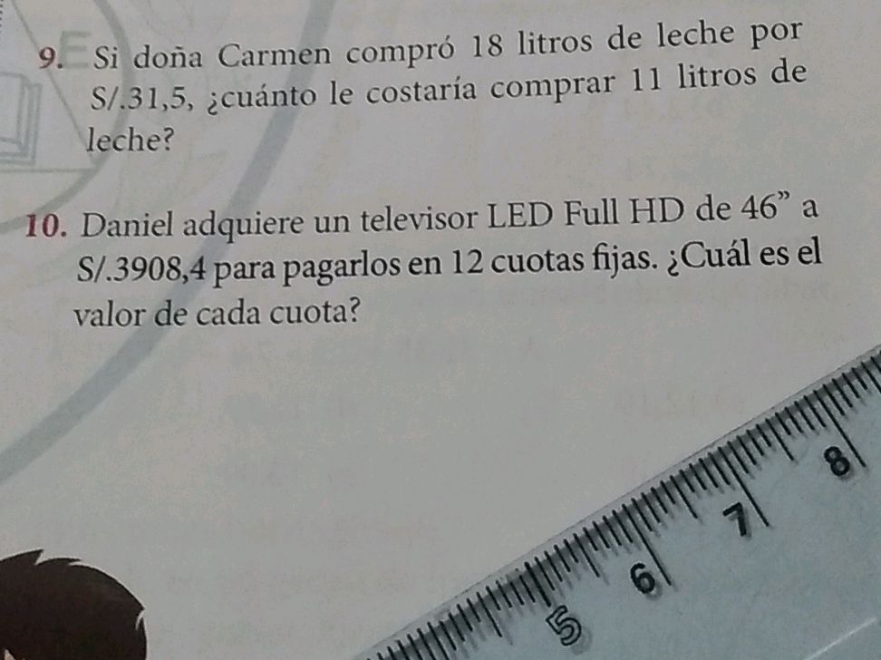 Si doña Carmen compró 18 litros de leche por