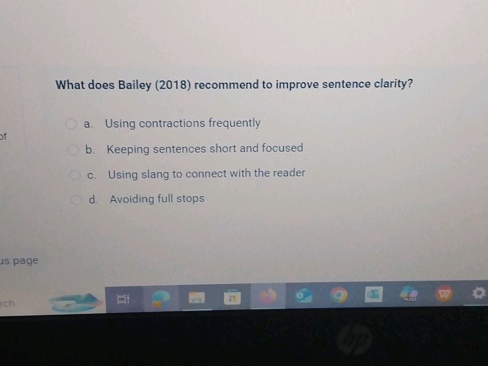 Sentence Using Requently What does Bailey (2018) recommend to improve | StudyX