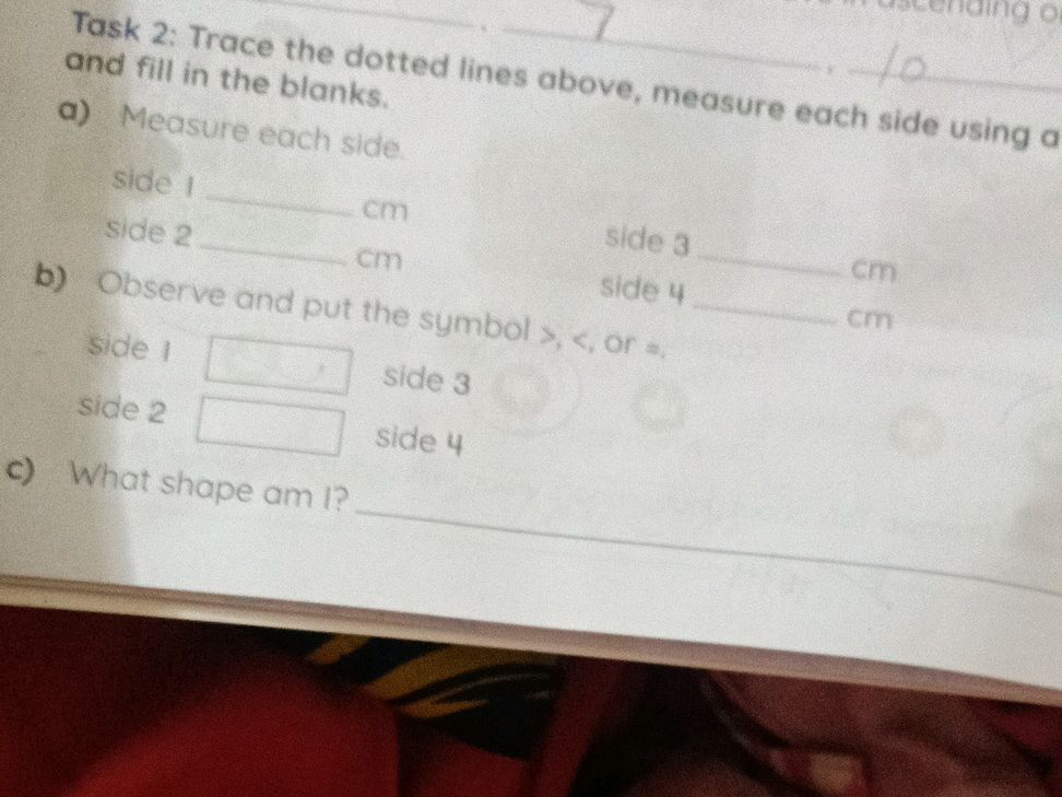 Dashed Line Measuring Task 2: Trace the dotted lines above, | StudyX