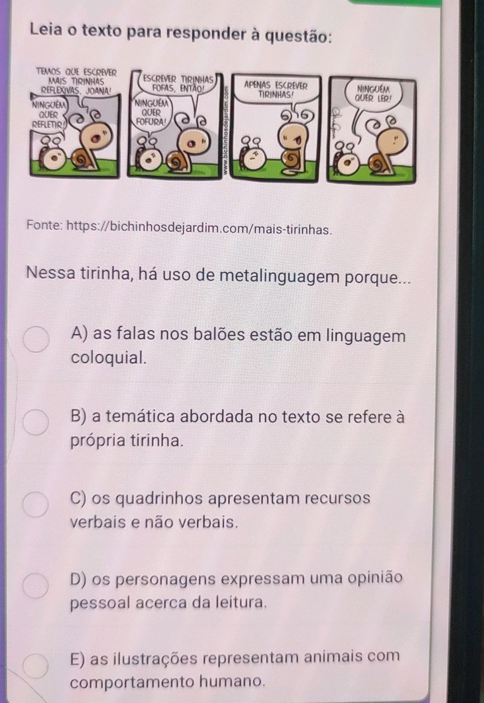 Leia o texto para responder à questão: | StudyX
