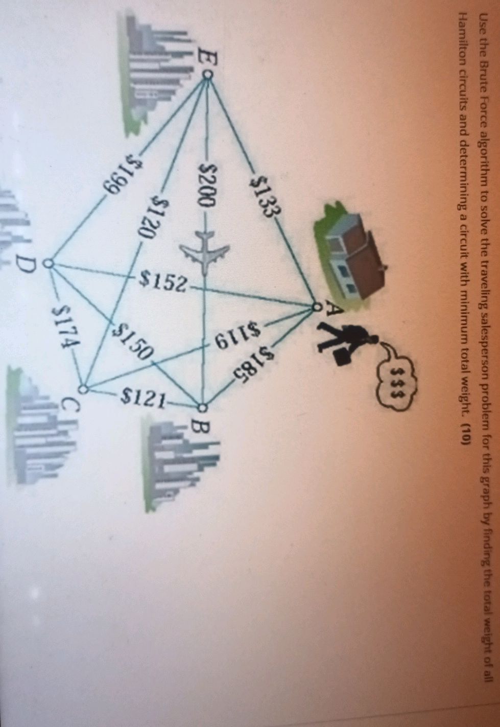 Use the Brute Force algorithm to solve the | StudyX