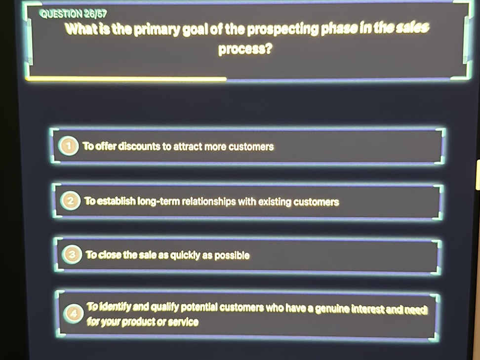 What is the primary goal of the prospecting | StudyX