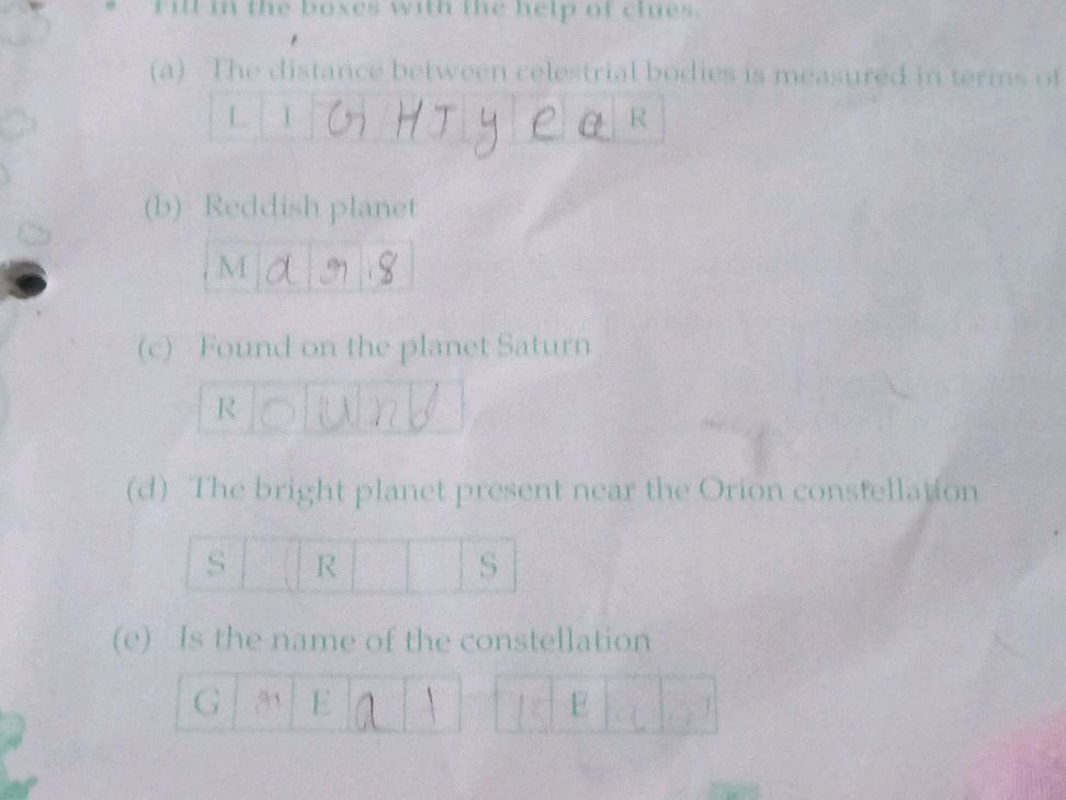 (a) The distance between celestial bodies is | StudyX
