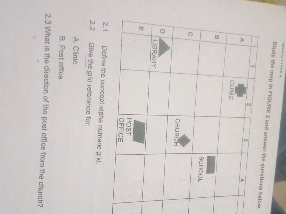 Alphanumeric Grid Exercise Study the map in FIGURE 2 and answer the | StudyX