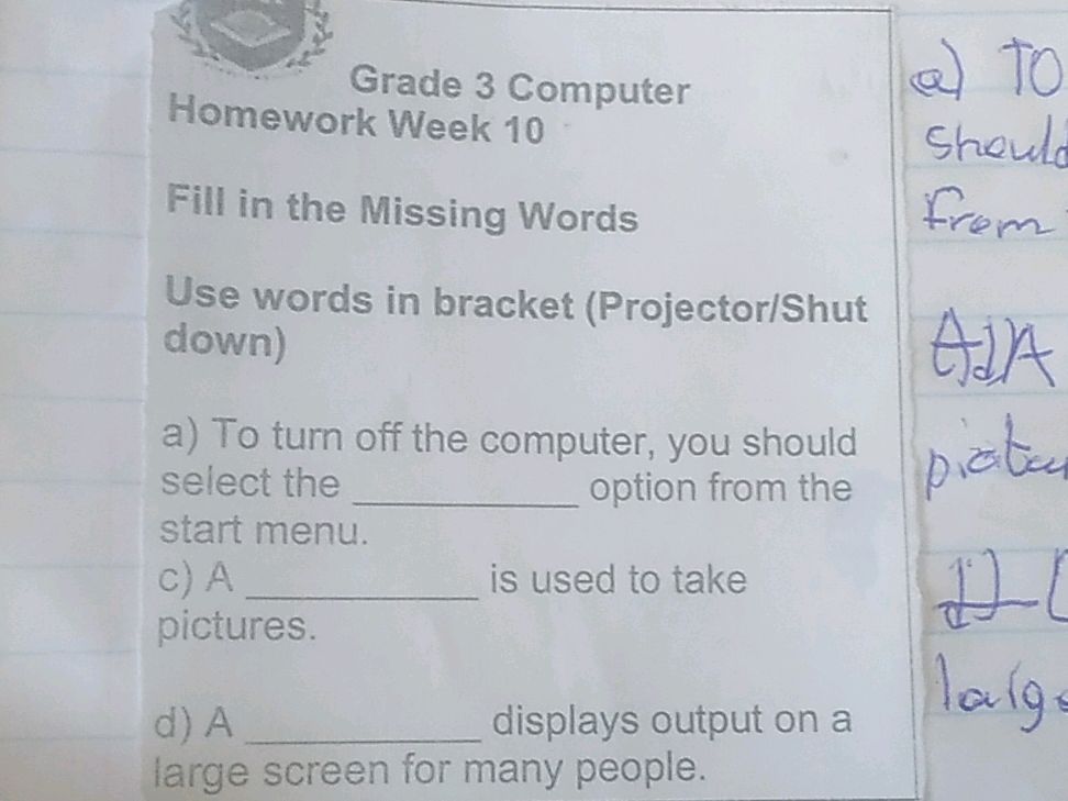 Fill in the Missing Words Use words in | StudyX