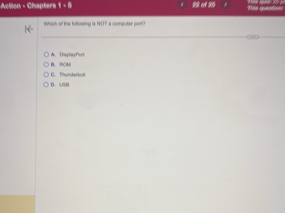 Which of the following is NOT a computer | StudyX