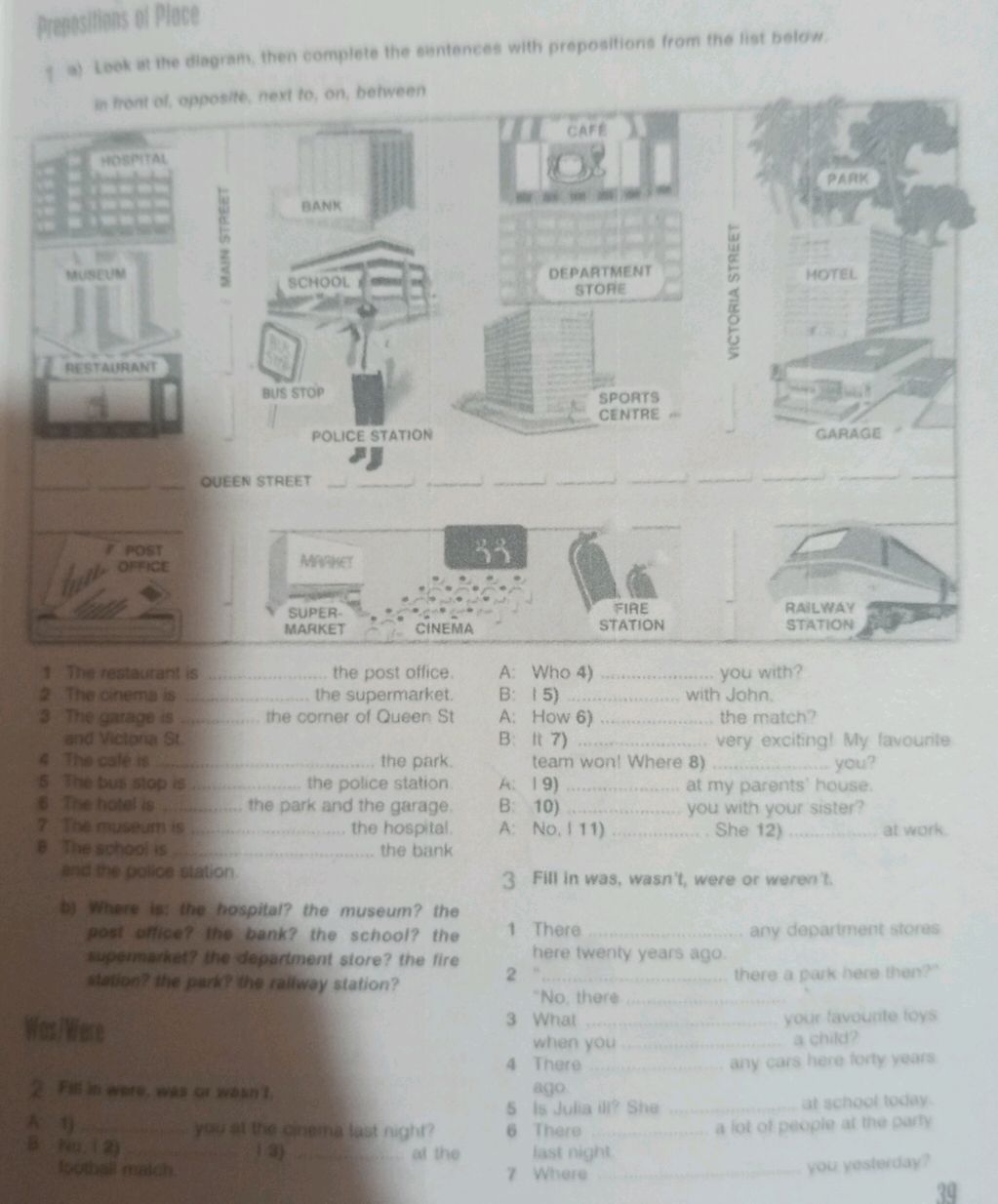 Prepositions of Place a) Look at the | StudyX