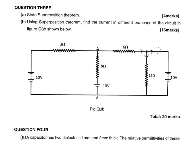 (a) State Superposition theorem. (b) Using | StudyX