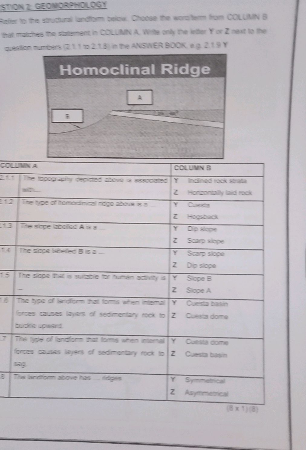 Refer to the structural landform below. | StudyX