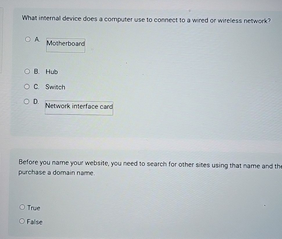What internal device does a computer use to | StudyX