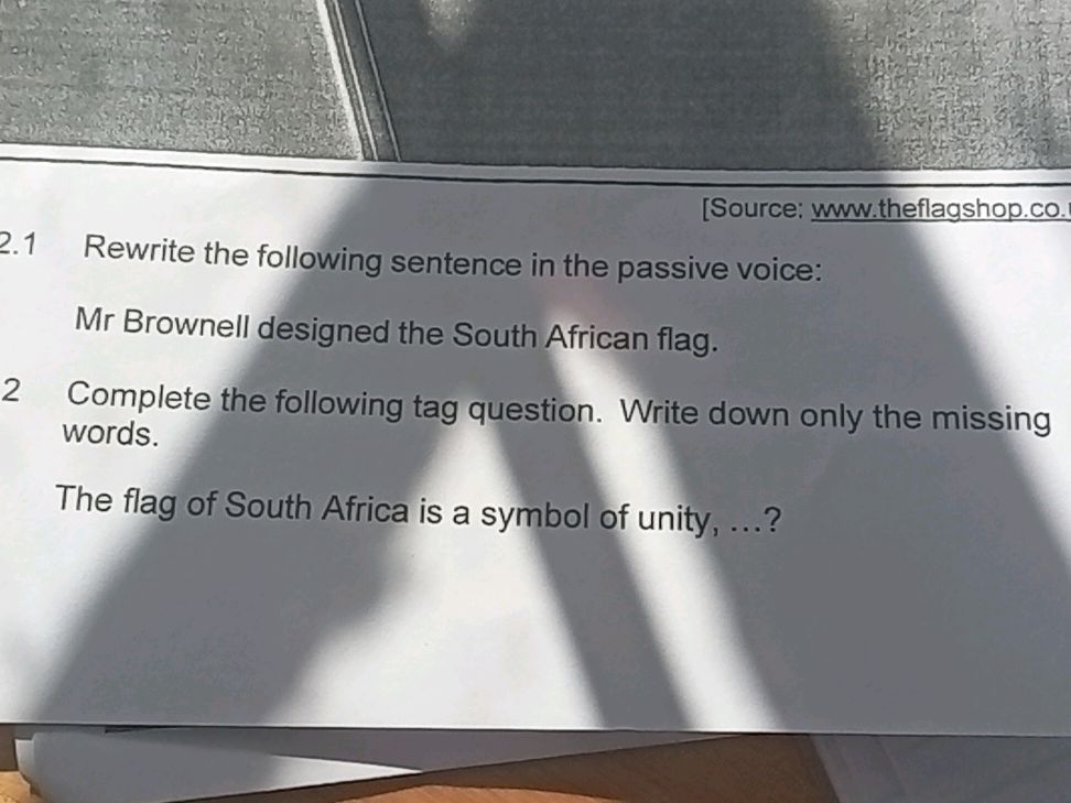 2.1 Rewrite the following sentence in the | StudyX