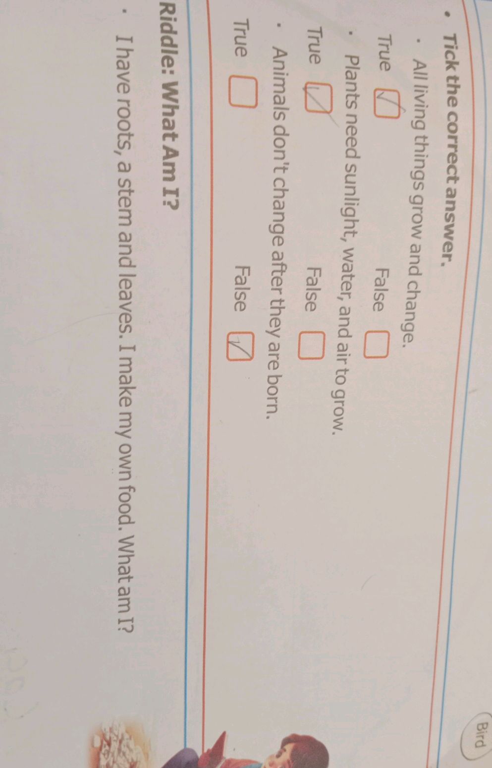 Anasawer Tick the correct answer. All living things