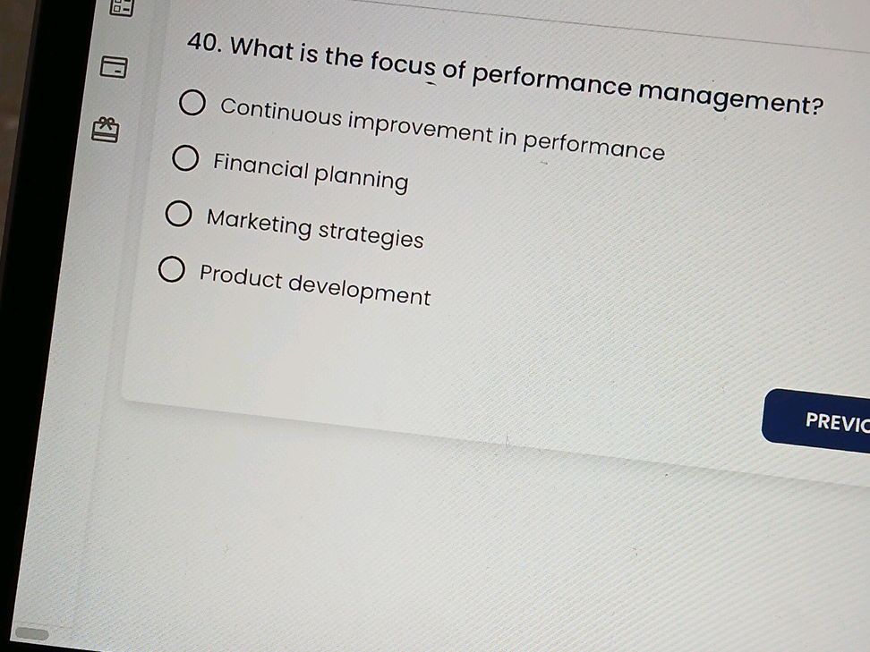 40. What is the focus of performance | StudyX