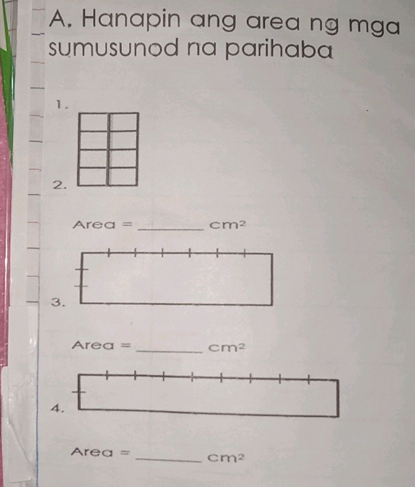 A. Hanapin ang area ng mga sumusunod na | StudyX