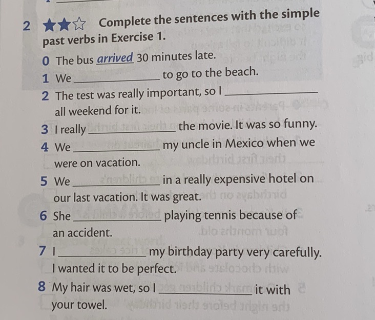 Complete the sentences with the simple past | StudyX