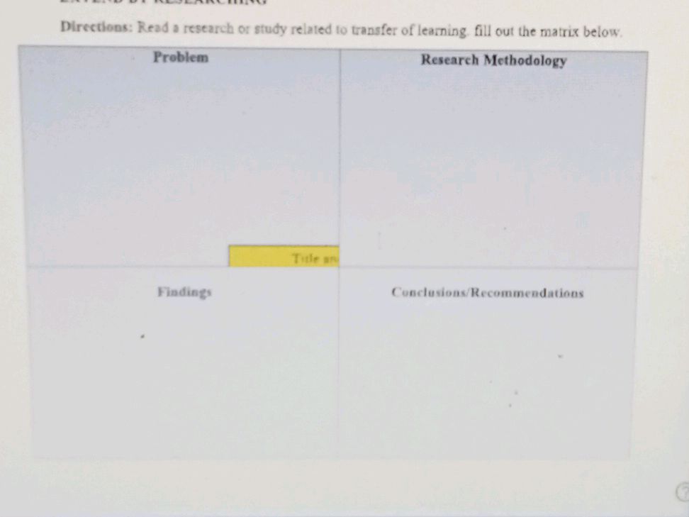 Directions: Read a research or study related | StudyX